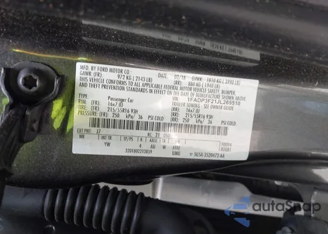 2018 Ford Focus Se z USA, uszkodzony, nr VIN 1FADP3F21JL265510